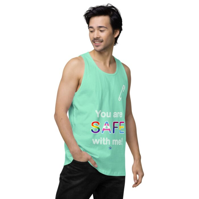 Men’s premium tank top - Safe with me - Image 58