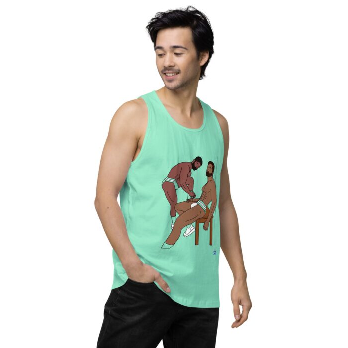 Men’s premium tank top - Steam Room Couple - Image 58