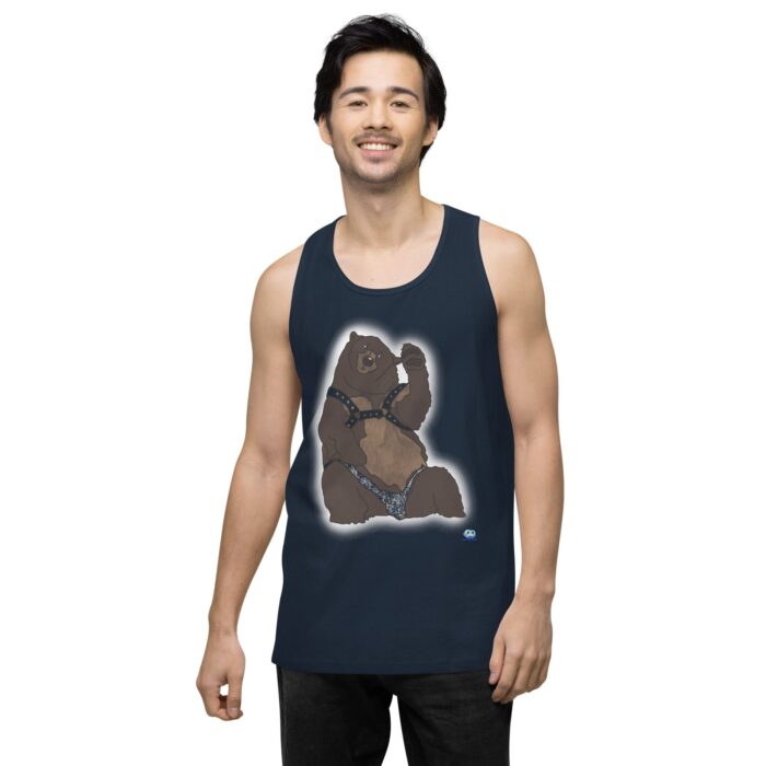 Men’s premium tank top - Disco Bear - Image 18
