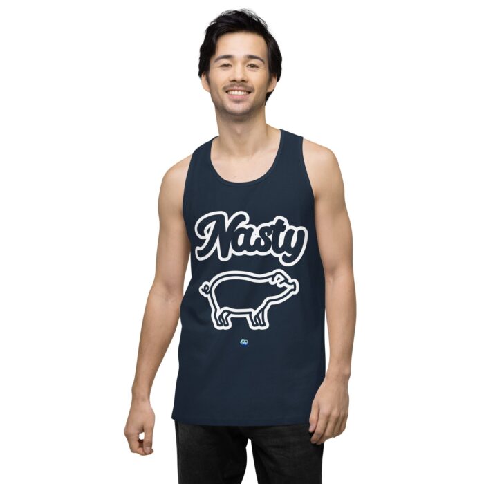 Men’s premium tank top - Nasty Little Piggy - Image 8