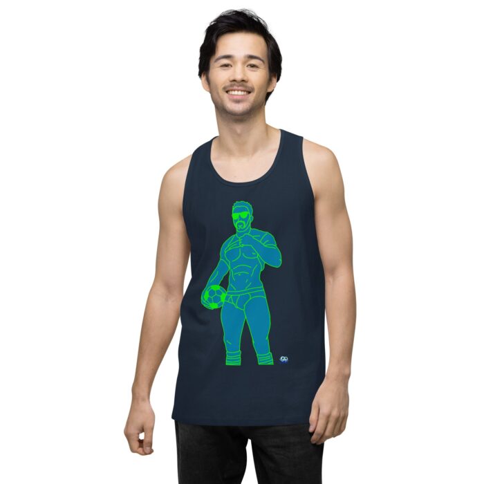 Men’s premium tank top - Pop Art Soccer Player - Image 18