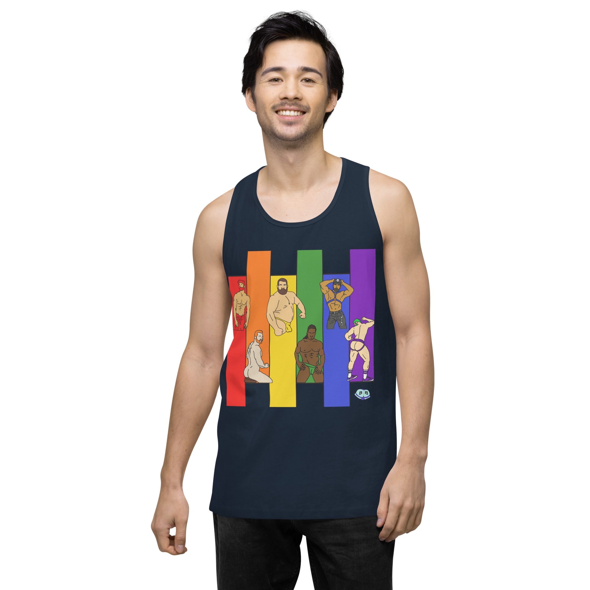 Men’s premium tank top - Pride Columns - Image 9