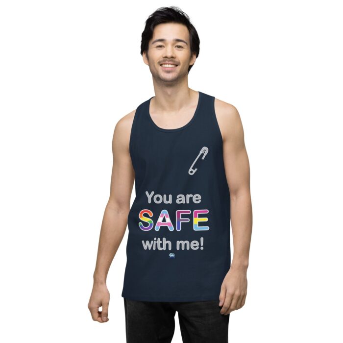 Men’s premium tank top - Safe with me - Image 18
