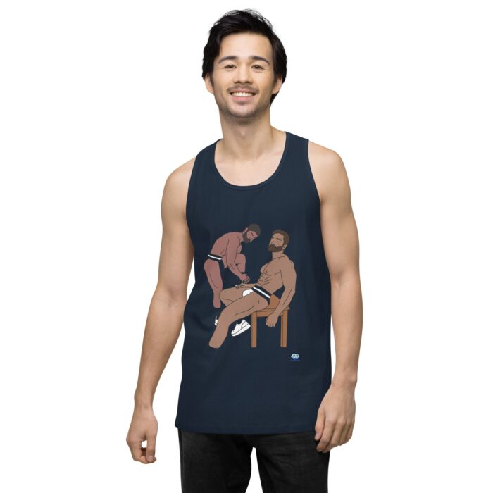 Men’s premium tank top - Steam Room Couple - Image 18