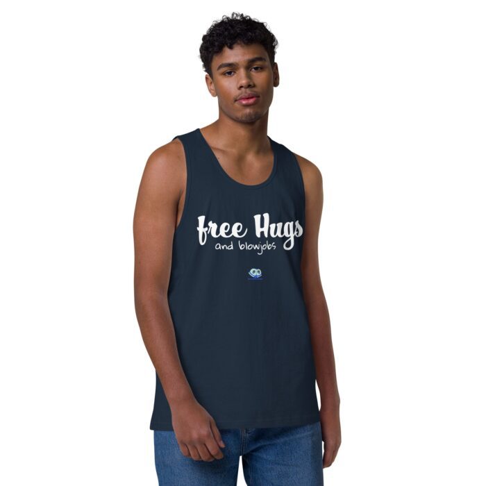Men’s premium tank top - Free Hugs and Blowjobs - Image 14