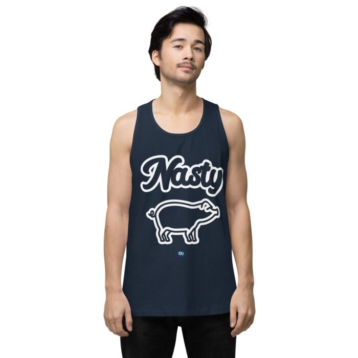 Men’s premium tank top - Nasty Little Piggy - Image 7
