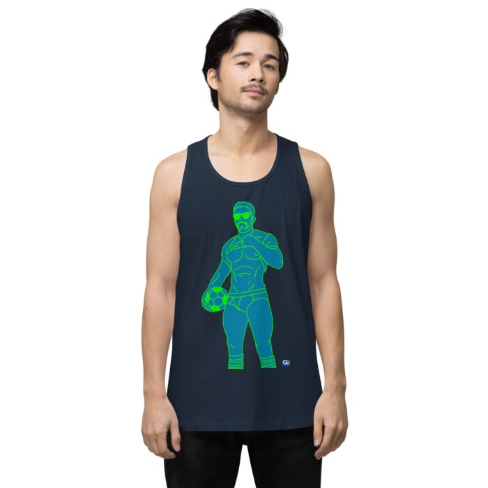 Men’s premium tank top - Pop Art Soccer Player - Image 17