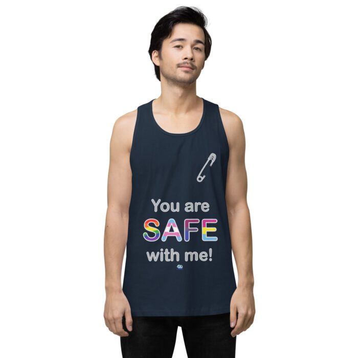 Men’s premium tank top - Safe with me - Image 17