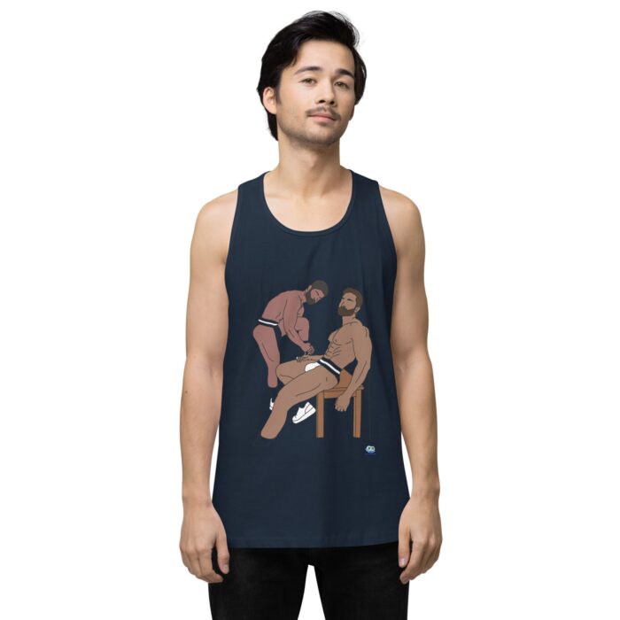 Men’s premium tank top - Steam Room Couple - Image 17