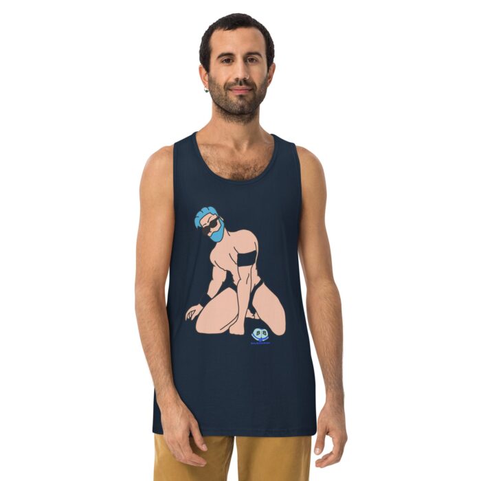 Men’s premium tank top - Blue Hair Armband - Image 5