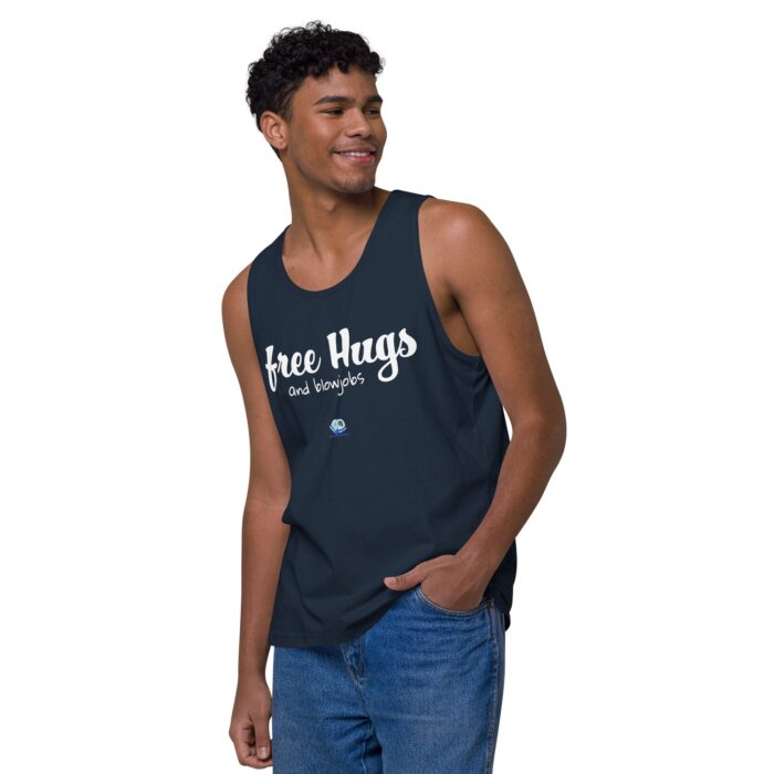 Men’s premium tank top - Free Hugs and Blowjobs - Image 16