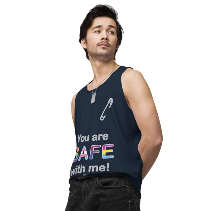 Men’s premium tank top - Safe with me - Image 20