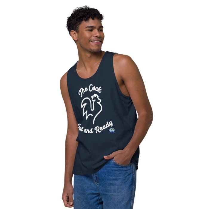 Men’s premium tank top - The Cock, Hot and Ready - Image 15