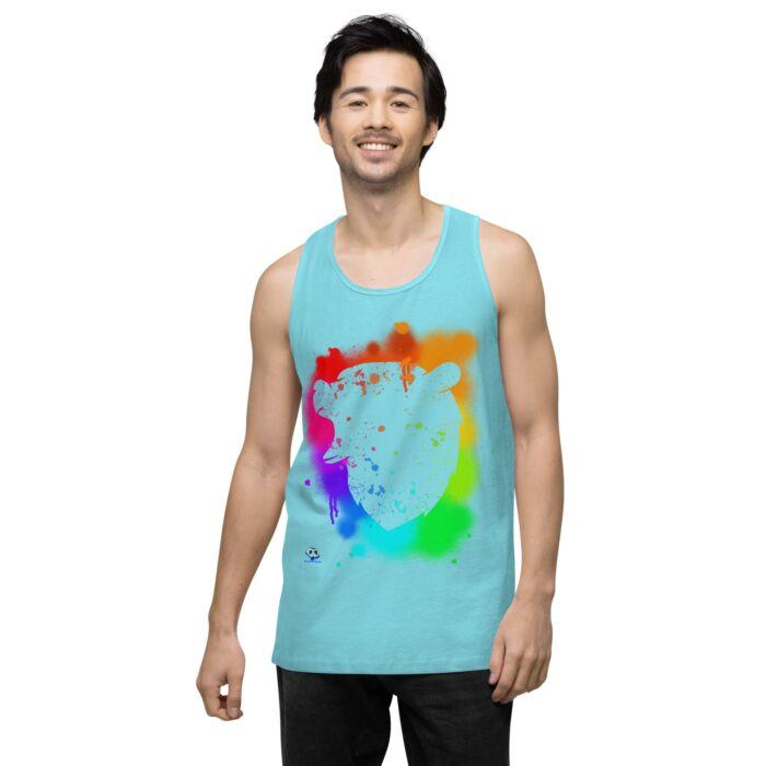 Men’s premium tank top - Bear Paint Rainbow - Image 52