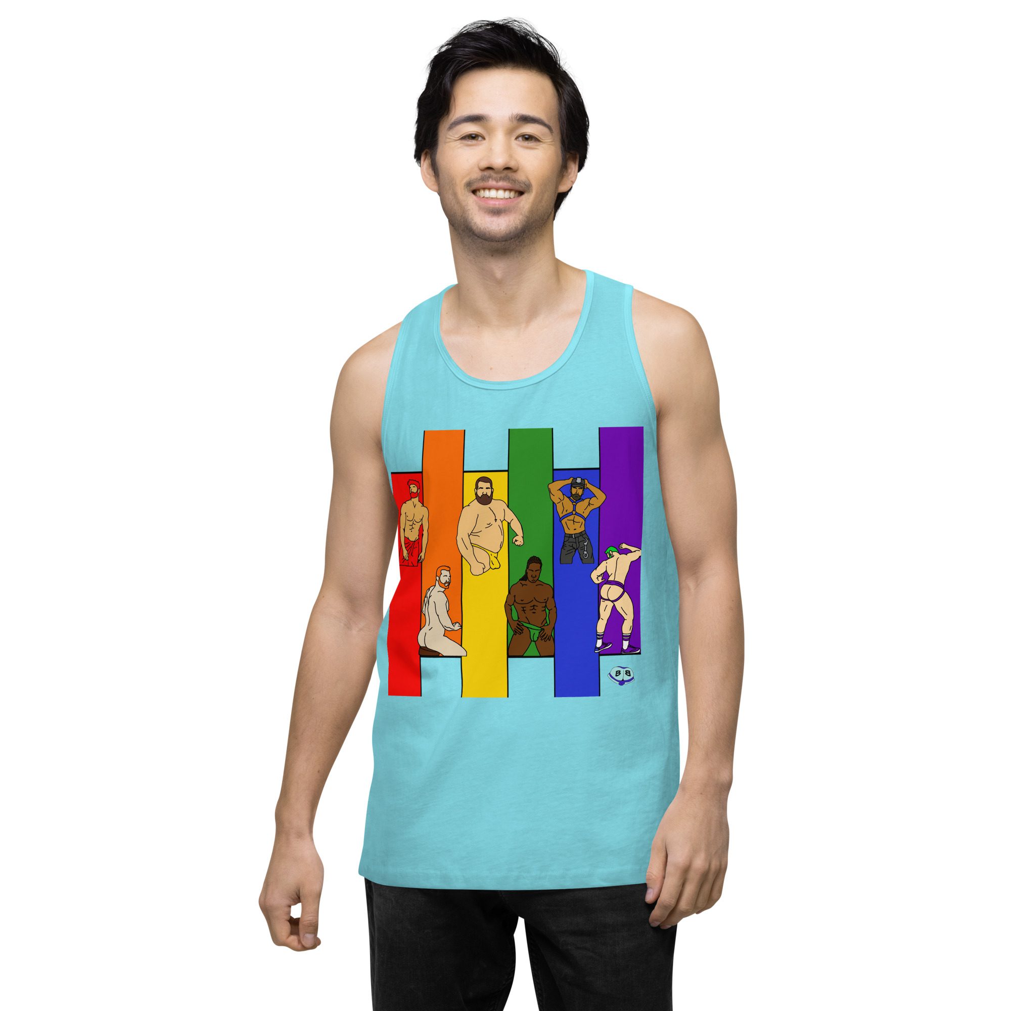 Men’s premium tank top - Pride Columns - Image 23