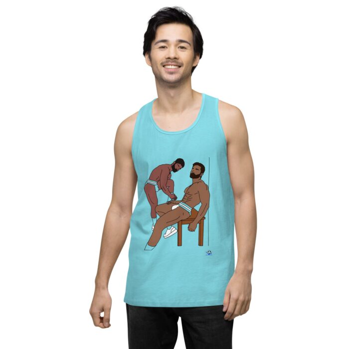 Men’s premium tank top - Steam Room Couple - Image 52
