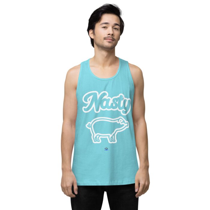 Men’s premium tank top - Nasty Little Piggy - Image 21