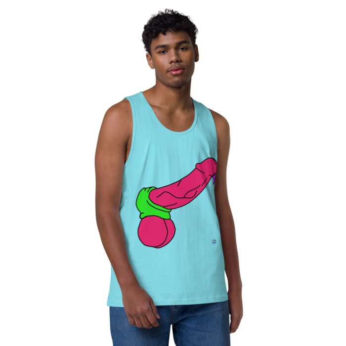 Men’s premium tank top - Pop Art Cock and Ball Scratcher