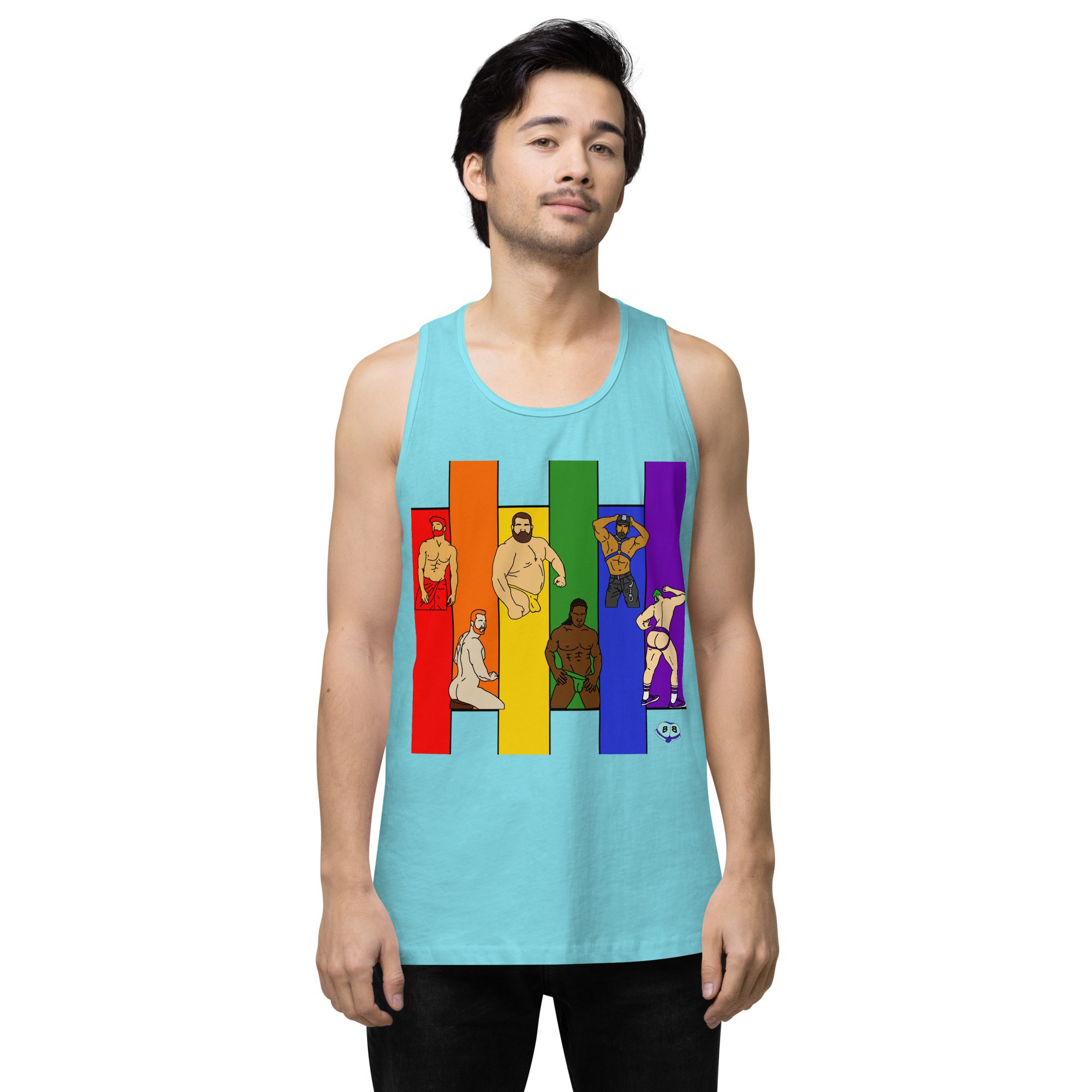 Men’s premium tank top - Pride Columns - Image 22