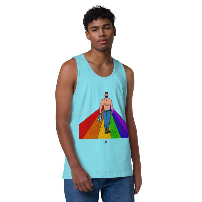 Men’s premium tank top - Rainbow Road - Image 41
