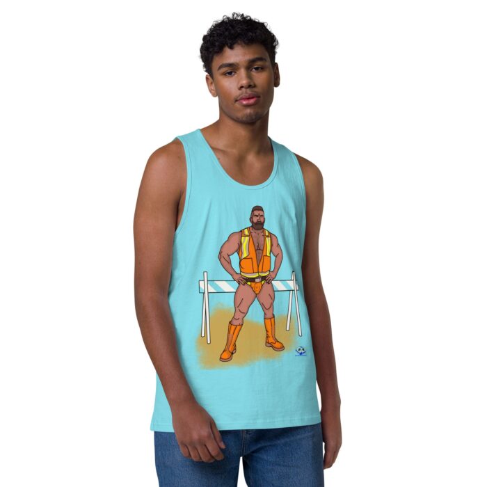 Men’s premium tank top - Road Block - Image 42