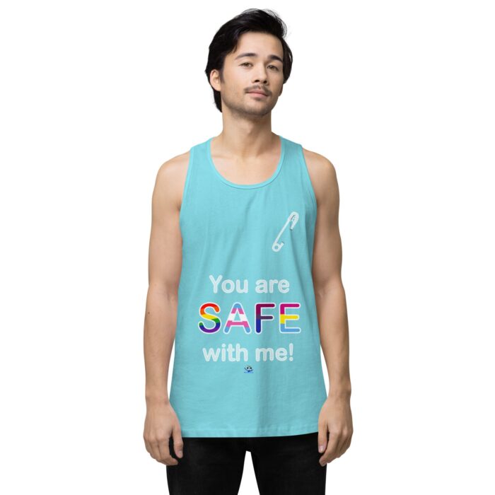 Men’s premium tank top - Safe with me - Image 51