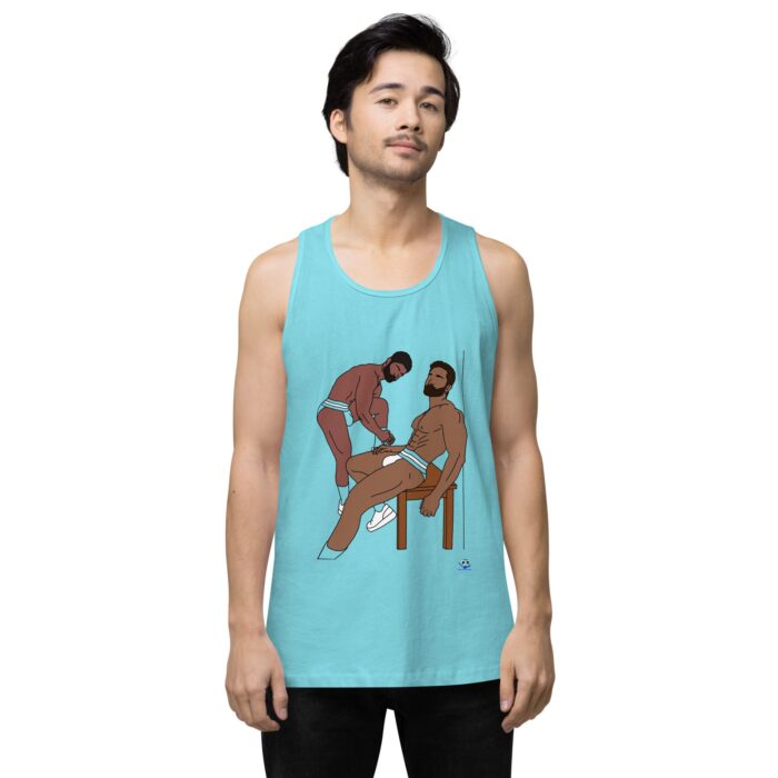 Men’s premium tank top - Steam Room Couple - Image 51