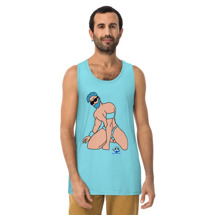 Men’s premium tank top - Blue Hair Armband - Image 19