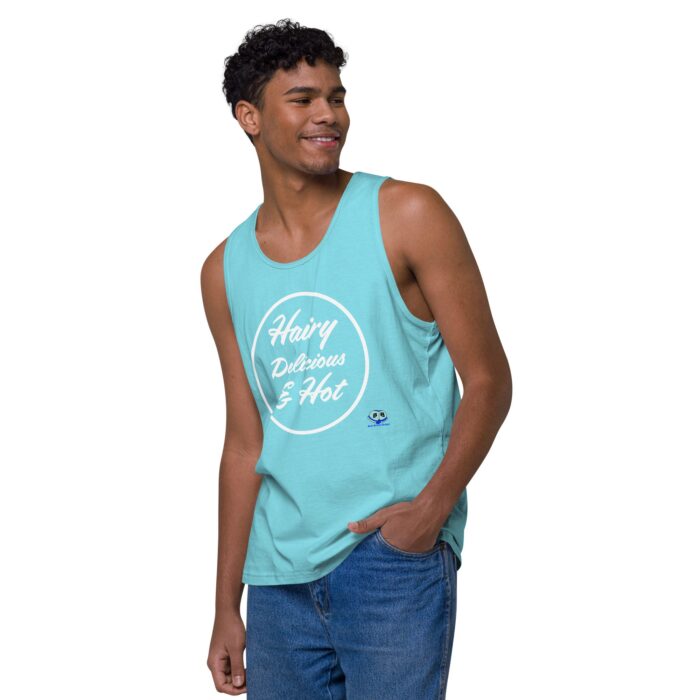 Men’s premium tank top - Hairy, Delicious, and Hot - Image 43