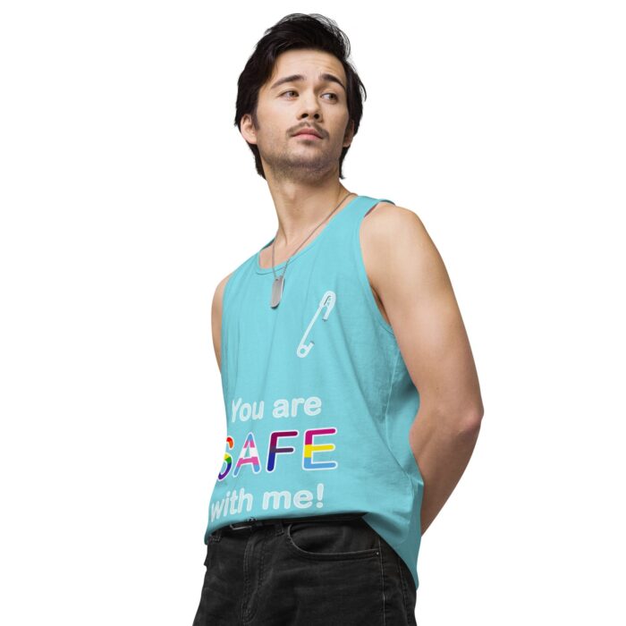 Men’s premium tank top - Safe with me - Image 54