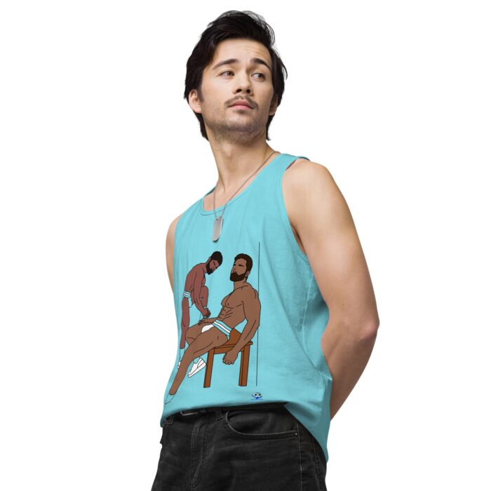 Men’s premium tank top - Steam Room Couple - Image 54