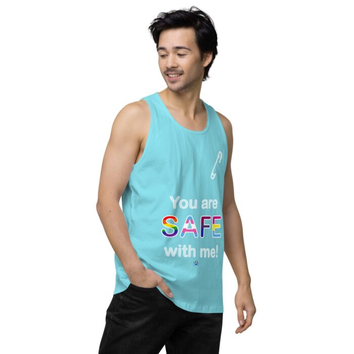 Men’s premium tank top - Safe with me - Image 53