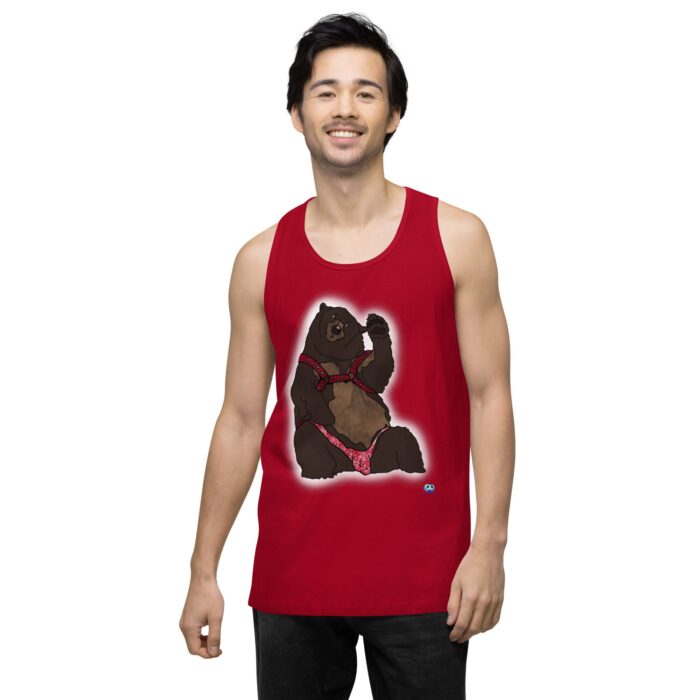 Men’s premium tank top - Disco Bear - Image 13