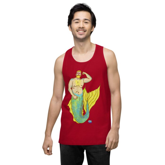 Men’s premium tank top - MerCub Yellow - Image 12