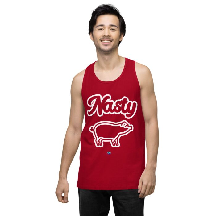 Men’s premium tank top - Nasty Little Piggy - Image 6