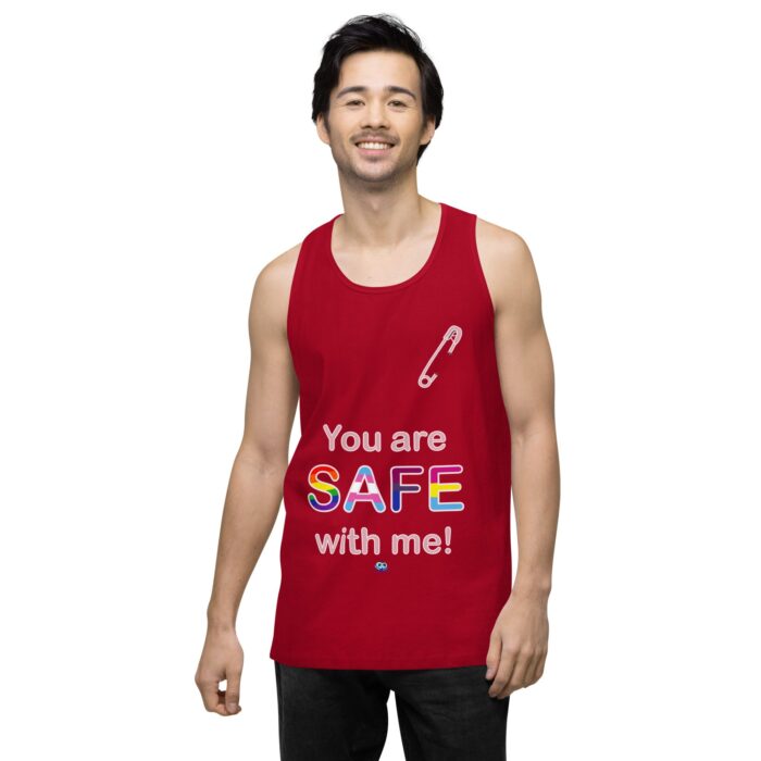 Men’s premium tank top - Safe with me - Image 13