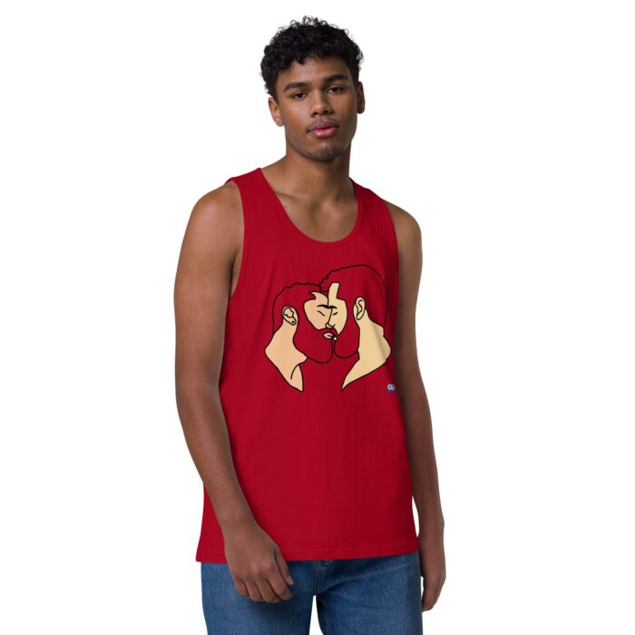 Men’s premium tank top - Bearded Kiss - Image 6