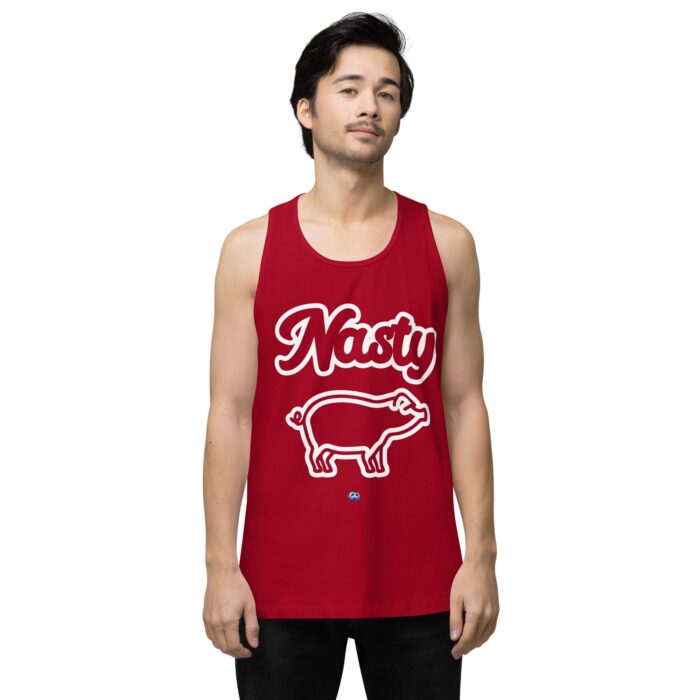 Men’s premium tank top - Nasty Little Piggy - Image 5