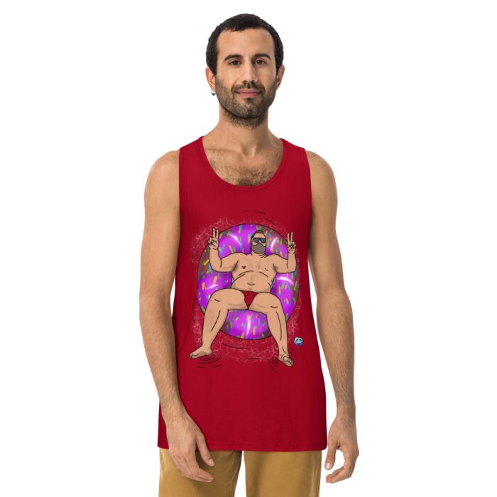 Men’s premium tank top - Peace, Love, and Doughnuts - Image 4