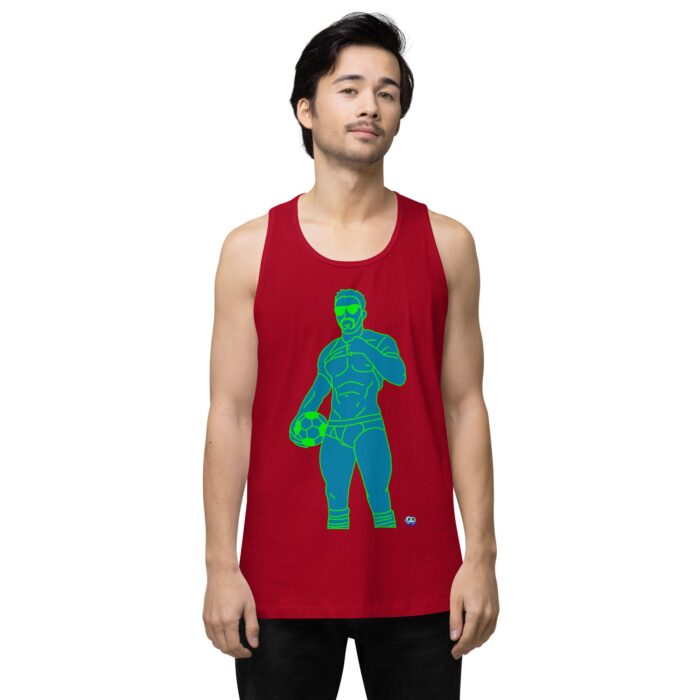 Men’s premium tank top - Pop Art Soccer Player - Image 12