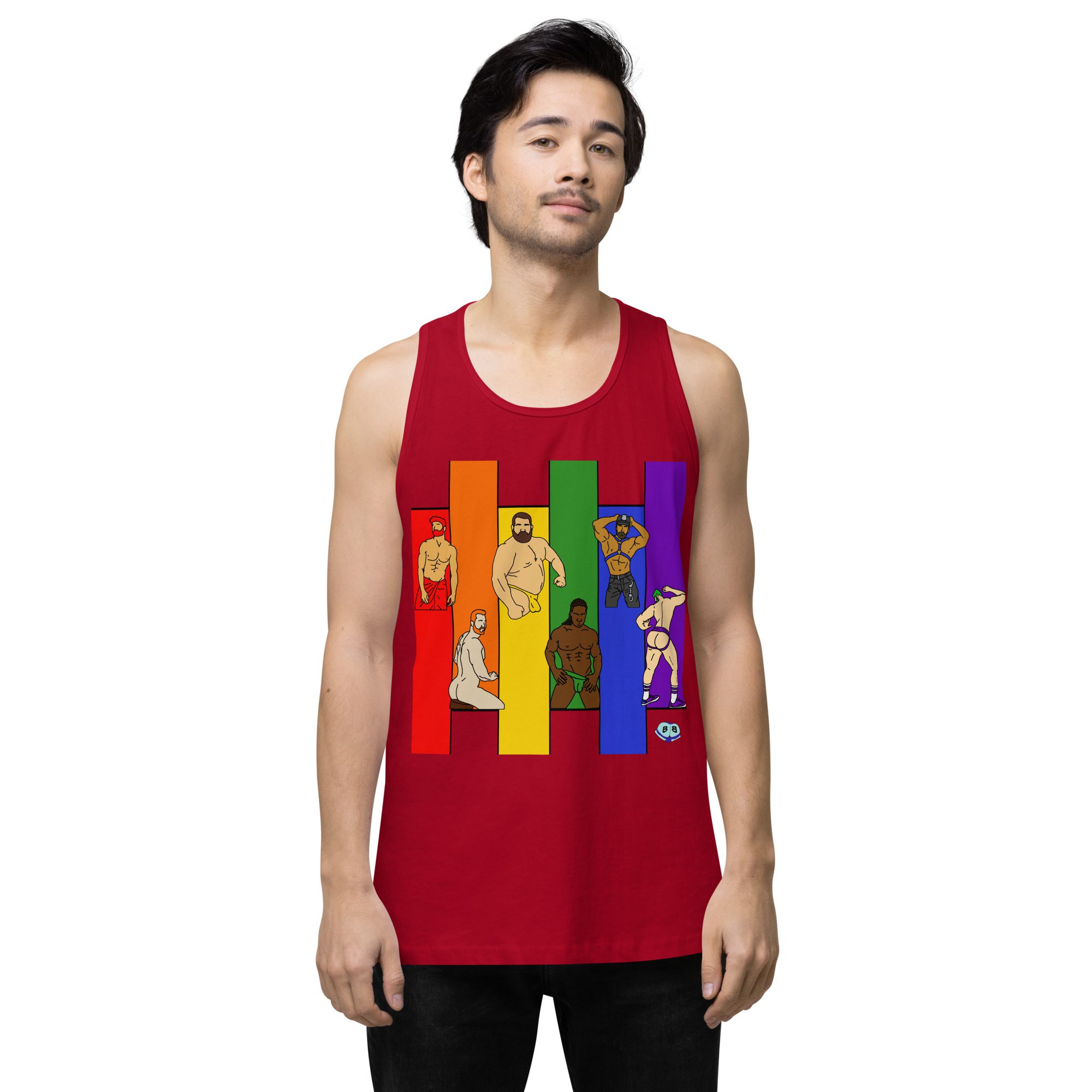 Men’s premium tank top - Pride Columns - Image 6