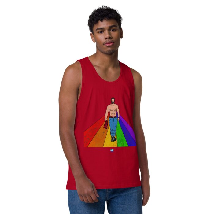 Men’s premium tank top - Rainbow Road - Image 10