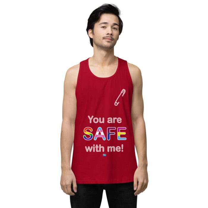 Men’s premium tank top - Safe with me - Image 12