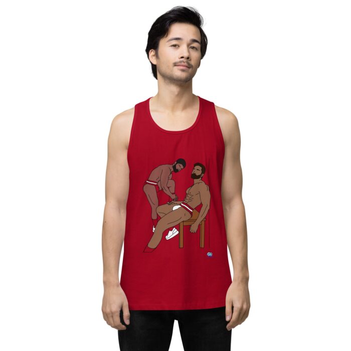 Men’s premium tank top - Steam Room Couple - Image 12