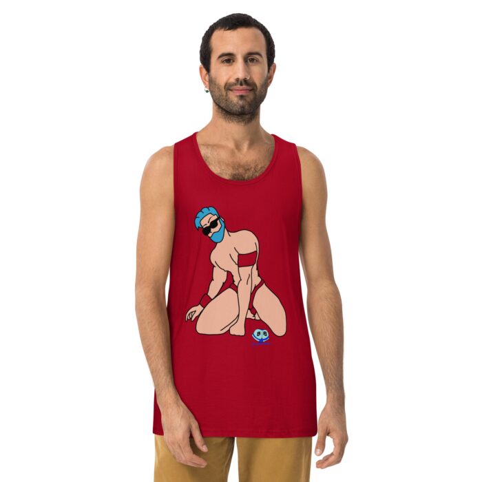 Men’s premium tank top - Blue Hair Armband - Image 3