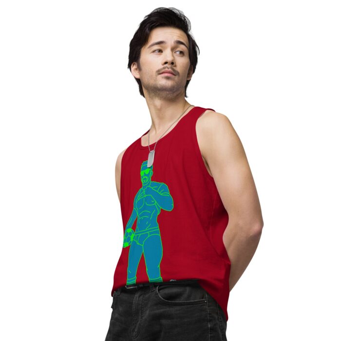 Men’s premium tank top - Pop Art Soccer Player - Image 15
