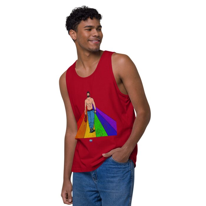 Men’s premium tank top - Rainbow Road - Image 12