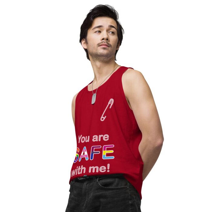 Men’s premium tank top - Safe with me - Image 15
