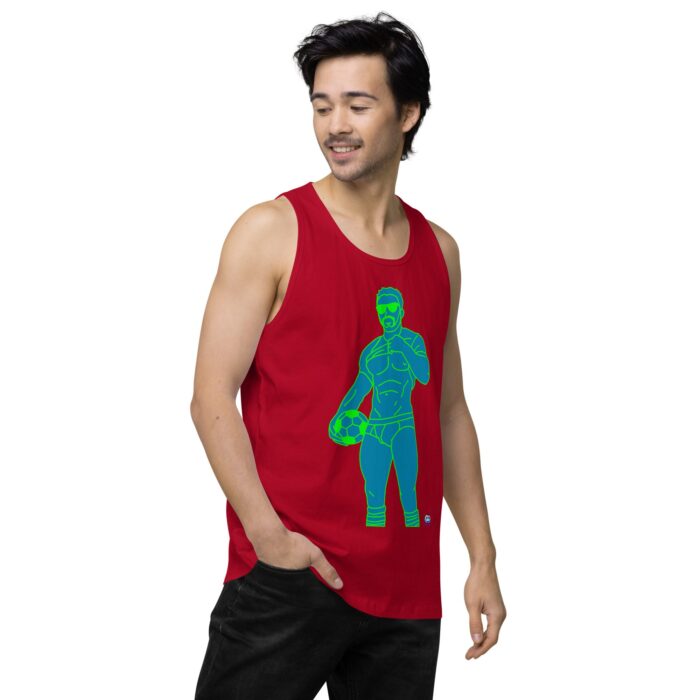 Men’s premium tank top - Pop Art Soccer Player - Image 14