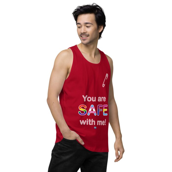 Men’s premium tank top - Safe with me - Image 14